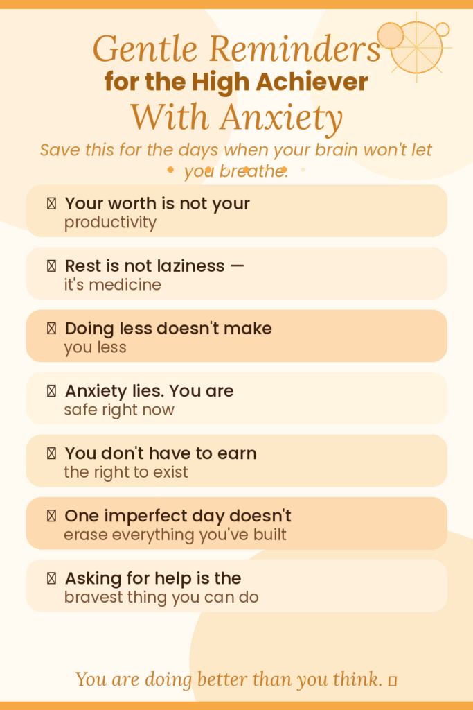 Checklist of warning signs of high-functioning anxiety